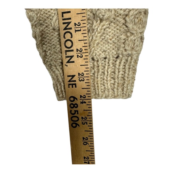 Handmade Fisherman Knit Zip Sweater Jacket 34" Chest Cream Chunky Wool‎ Cardigan - Picture 6 of 8